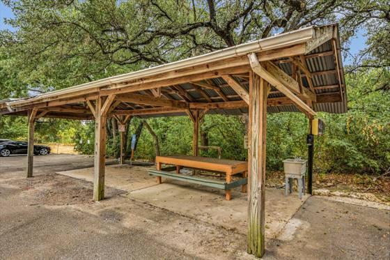 Picnic pavilion in the oak grove