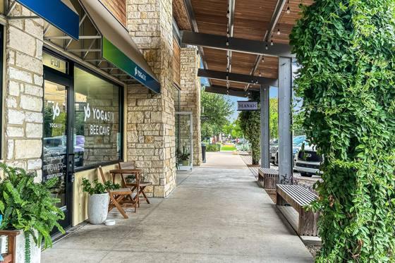 Galleria shops — Yoga Six and Bee Cave storefronts